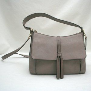 Kate Spade Taupe Med/Small  Cross Body Cow Hide Leather Satchel Bag Purse Nice!